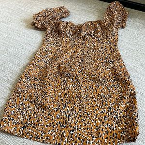 Cheetah print dress off the shoulder